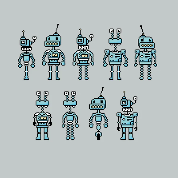Robot d'arte pixel — Vettoriale Stock