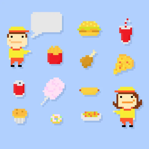 Pixel fast food — стоковый вектор