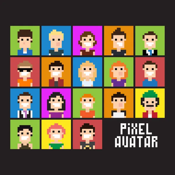 Avatar pixel — Vector de stock