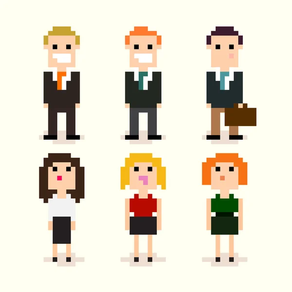 Pixel Art Office Suits — Stock Vector