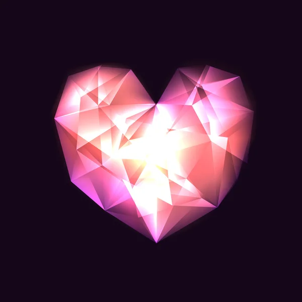 Crystal heart — Stockvector