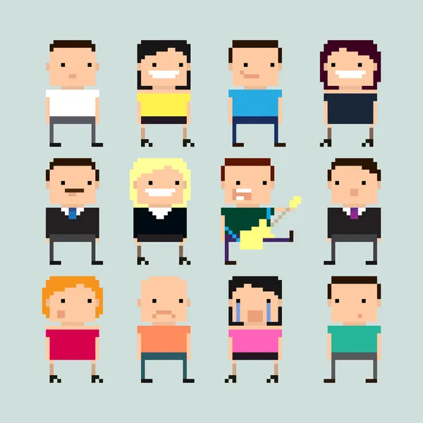 Pixel People — Stock Vector