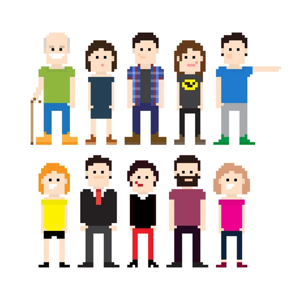 Pixel Personas — Archivo Imágenes Vectoriales