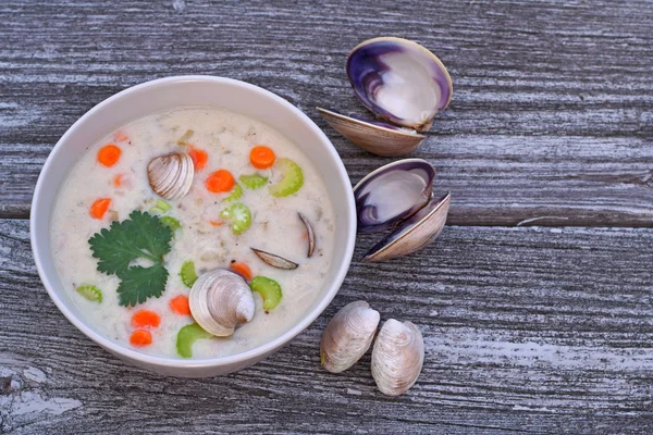 Clam chowder soup — Stock Photo, Image