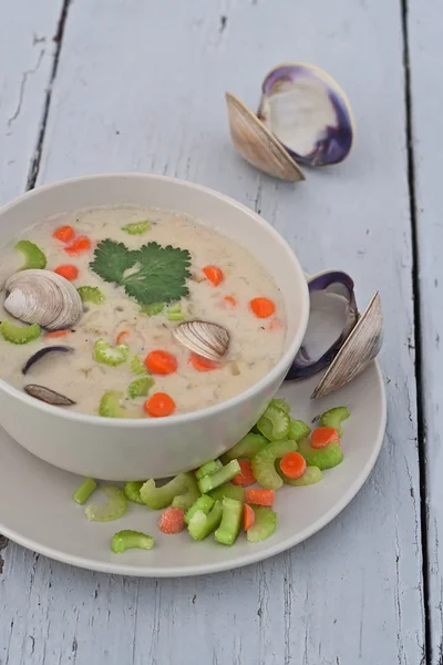 Zuppa di zuppa di vongole — Foto Stock