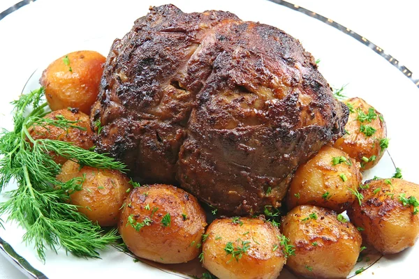 Roast leg of lamb — Stock Photo, Image