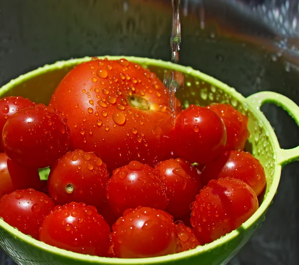 Lavado de tomates . —  Fotos de Stock