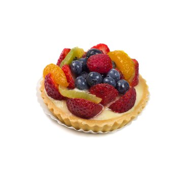 beyaz zemin üzerinde meyve tart