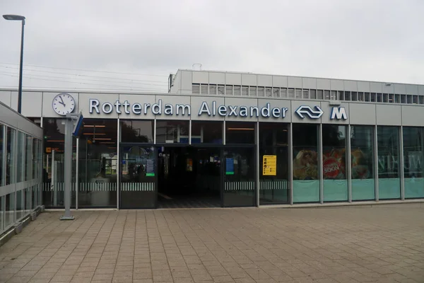 Metro Treinstation Rotterdam Alexander Aan Oostkant Van Stad Nederland — Stockfoto