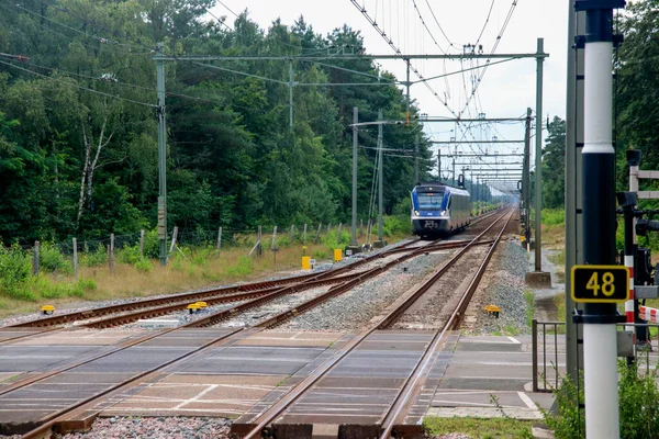 Sng Yerel Banliyö Treni Hollanda Daki Harde Istasyonuna Vardı — Stok fotoğraf