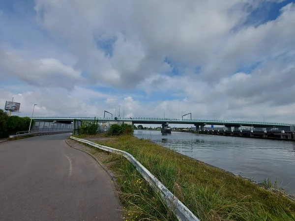 Amaliabrug Most Přes Řeku Gouwe Jako Součást Silnice N451 Waddinxveen — Stock fotografie