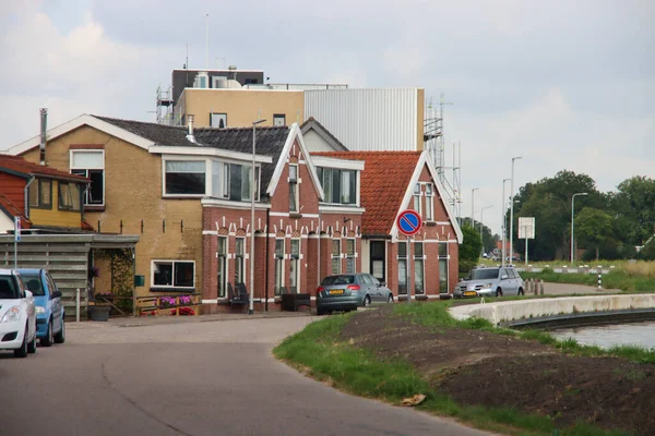 Casas Antiguas Wilhelminakade Largo Del Gouwe Waddinxveen Los Países Bajos —  Fotos de Stock