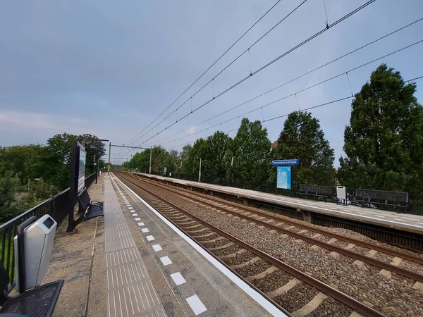 Железнодорожный Путь Вокзале Nieuwerkerk Aan Den Ijssel — стоковое фото