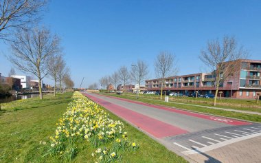 Hollanda 'da N219 ve Zuidplaspolder yolu üzerindeki kara kümülüs bulutları