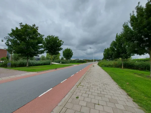 Weg Gebouw Nieuwe Woonwijk Esse Zoom Nieuwerkerk Aan Den Ijssel — Stockfoto