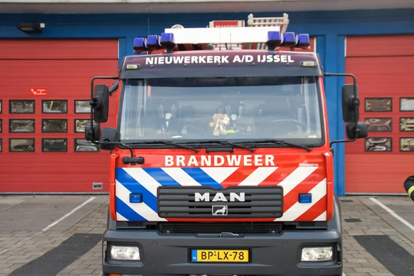 Vrachtwagen Van Brandweer Nieuwerkerk Aan Den Ijssel Nederland — Stockfoto