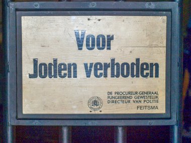 Hollanda 'da 2. Dünya Savaşı' nda Yahudilere yasak anlamına gelen 