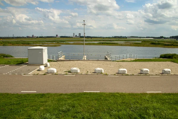 Αποθήκευση Νερού Eendragtspolder Εγκατάσταση Γραμμής Στο Zevenhuizen Των Κάτω Χωρών — Φωτογραφία Αρχείου