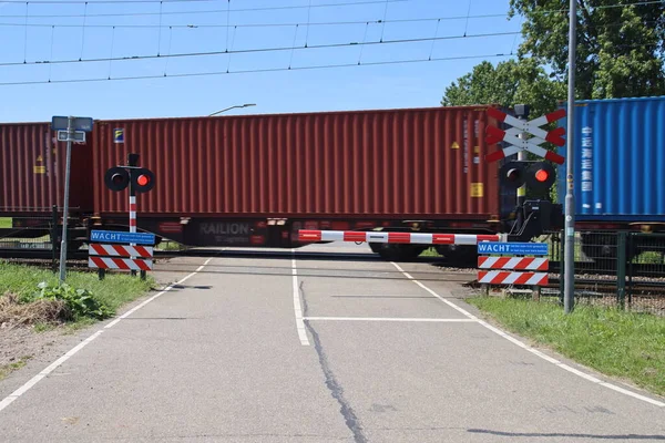 Traxx Locomotive Container Freight Train Track Close Dordrecht Netherlands — Stock Photo, Image