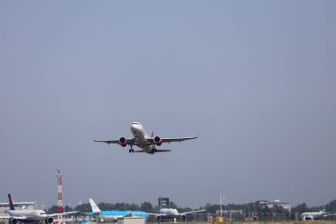 9H-NEB Air Malta Airbus A320-251N departing from Amsterdam Schiphol Airport at Aalsmeerbaan the Netherlands