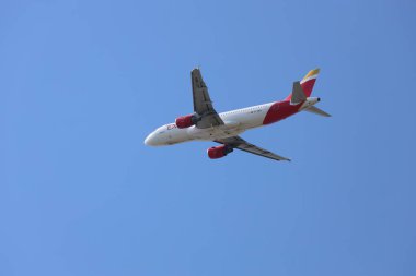 EC-MEH Iberia Express Airbus A320-214 departing from Amsterdam Schiphol Airport at Aalsmeerbaan in the Netherlands
