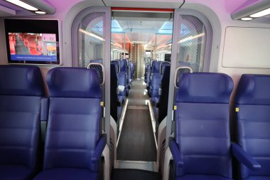 Rotterdam - july 2nd, Presentation new INCG intercity with blue chairs in the second class