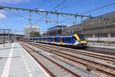 CAF Civity SNG local commuter sprinter train at the railway station of Zwolle in the Netherlands