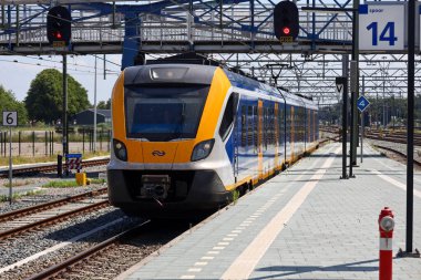CAF Civity SNG local commuter sprinter train at the railway station of Zwolle in the Netherlands