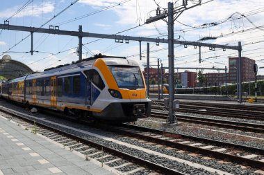 CAF Civity SNG local commuter sprinter train at the railway station of Zwolle in the Netherlands