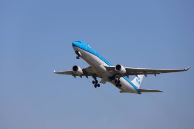 PH-AKD KLM Royal Dutch Airlines Airbus A330-303 departing from Amsterdam Schiphol Airport at Aalsmeerbaan in the Netherlands