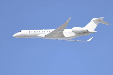 BD700 Global 7500 VP-CYP departing from Amsterdam Schiphol Airport  in the Netherlands