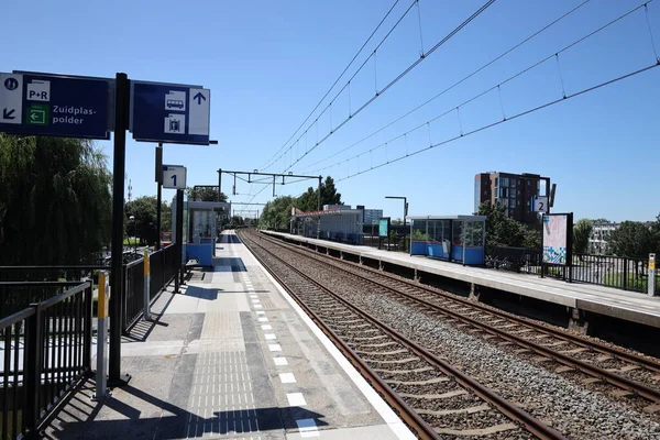 Platforms Train Station Nieuwerkerk Aan Den Ijssel Netherlands — стоковое фото