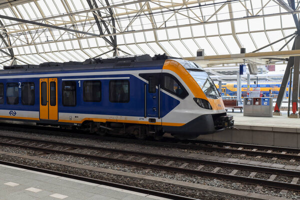 CAF Civity SNG local commuter sprinter train at the railway station of Zwolle in the Netherlands