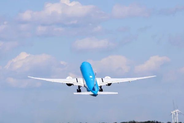 Bvo Boeing 777 300Er Klm Royal Dutch Airlines Departing Amsterdam — 图库照片