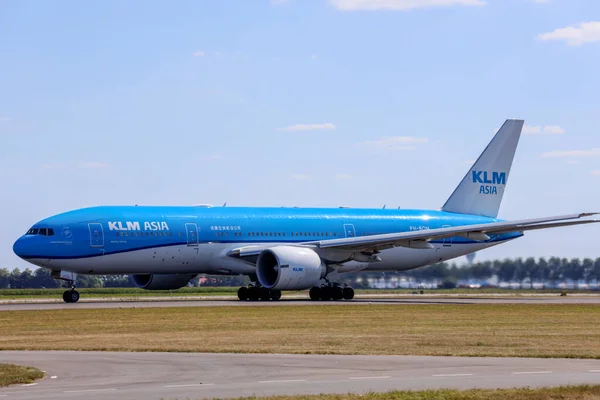 Bqm Boeing 777 200 Klm Asia Departing Amsterdam Schiphol Airport — Foto Stock