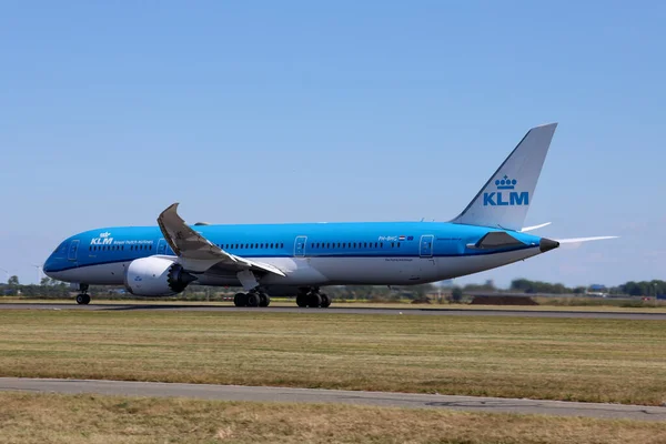 Bhg Boeing 787 Dreamliner Klm Royal Dutch Airlines Departing Amsterdam — Foto de Stock