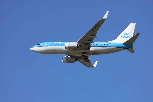 Bgx Klm Royal Dutch Airlines Boeing 737 7K2 Departing Amsterdam — Foto de Stock