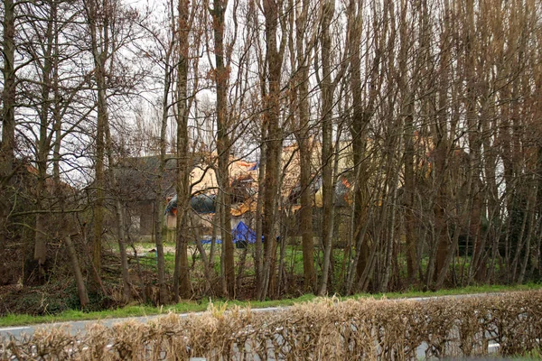 Geertruidehoeve Abandoned Dilapidated Farm National Monument Nieuwerkerk Aan Den Ijssel — стокове фото