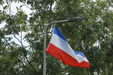Hollanda 'nın Zevenhuizen kentindeki azot alımına ilişkin hükümet tedbirlerini protesto eden çiftçilerin bayrağı ters çevrildi