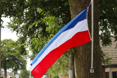 Çiftçiler Wezep 'teki azot birikimine ilişkin hükümet tedbirlerini protesto ederken bayrak ters döndü