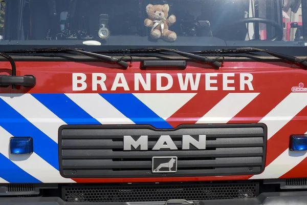 Voorzijde Eerste Autotank Voertuig Van Brandweer Hollands Midden Nieuwerkerk — Stockfoto