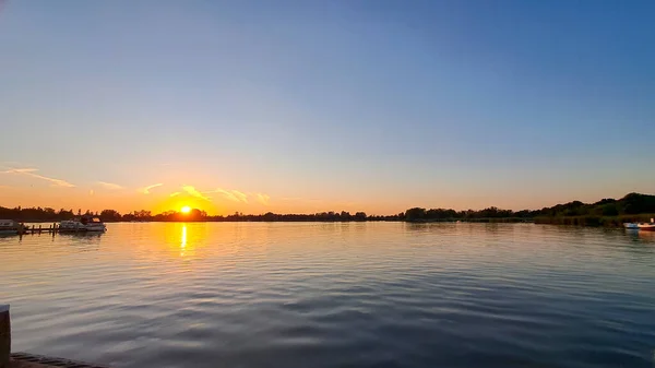 Coucher Soleil Sur Rottemeren Rotte Zevenhuizen Aux Pays Bas Près — Photo