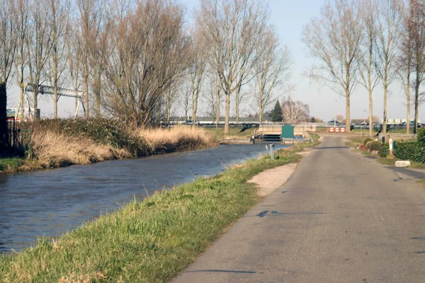 Дренажный Канал Второй Тур Zuidplaspolder Nieuwerkerk Aan Den Ijssel Нидерланды — стоковое фото