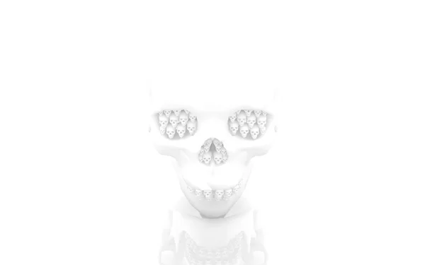 Crânio humano abstrato com crânios pequenos em vez de dentes . — Fotografia de Stock