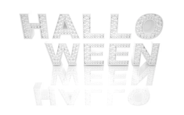 Texte d'Halloween. L'inscription en blanc, faite de cadres remplis de lettres crânes . — Photo