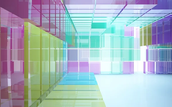 Wnętrze streszczenie szkło kolorowe bloki — Zdjęcie stockowe