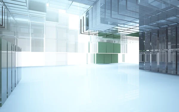 Abstract interior of glass blocks — Stock Photo, Image