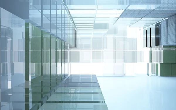 Abstract interior of glass blocks — Stock Photo, Image