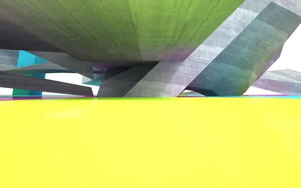 Abstraktes Interieur mit farbigem Beton — Stockfoto