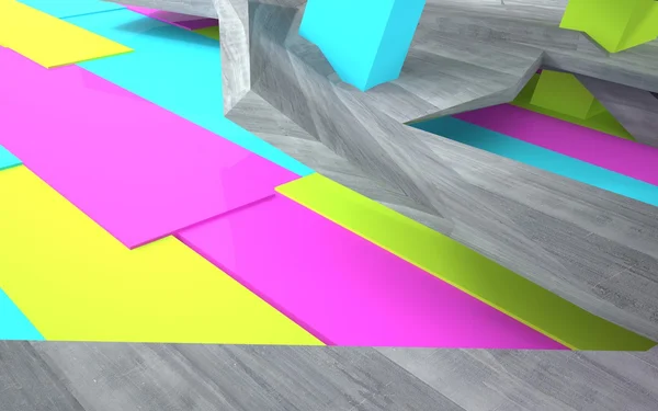 Абстрактный интерьер с цветным бетоном — стоковое фото